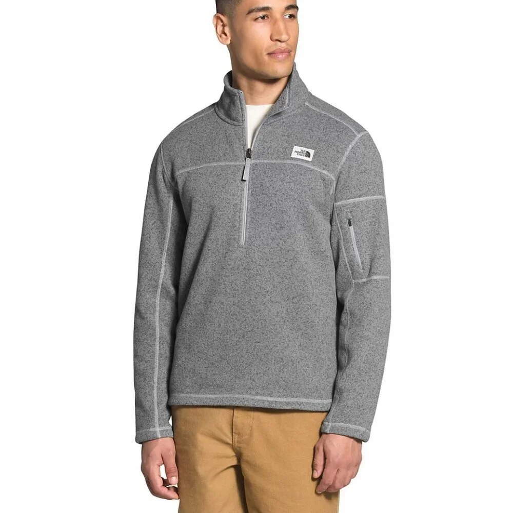 The North‎ Face Gordon Lyons 1/4-Zip Pullover Men’s Medium Gray Fleece EUC